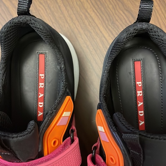 Prada Calzature Donna *3E6322 Nero Orange - *NYLON 2* size 40 - Picture 5 of 17